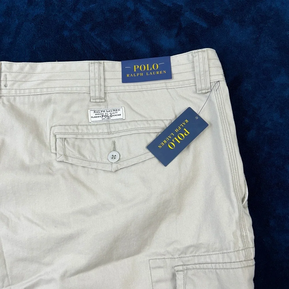NWT Polo Ralph Lauren Classic Fit Chino Shorts 50B Cargo Beige Stretch‎